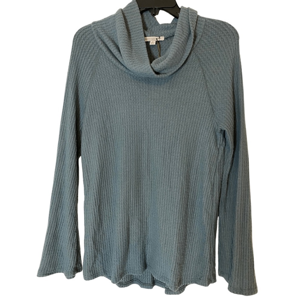 NWT Green Envelope teal waffle knit sweater
